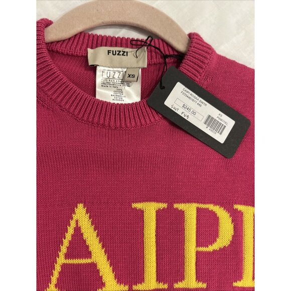 Fuzzi Gambucci Womens Sweater Caipi Roska Puff‎ Sleeve Pink Cotton XS NWT Italy - Picture 7 of 9